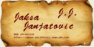 Jakša Janjatović vizit kartica